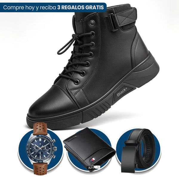 BOTAS de Cuero Impermeables BOOTMEN® | 3 REGALOS: Reloj, Cinturón y Billetera